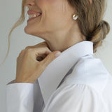 White Enamel Earrings Gold