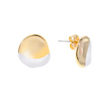 White Enamel Earrings Gold