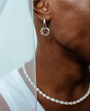 Earrings rings with Swarovski crystal pendants Gold