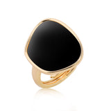 Asymmetric signet ring with mother of pearl Gold