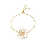 Bracelet with Flower Pendant Rhodium