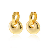 Earrings with a Lucky Clover symbol and a Circle Gold