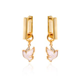 Earrings Transformer with Dove pendants Gold