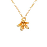Necklace with Clematis Flower Pendant Gold