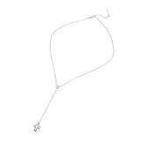 Choker-tie with a Cross pendant Rhodium